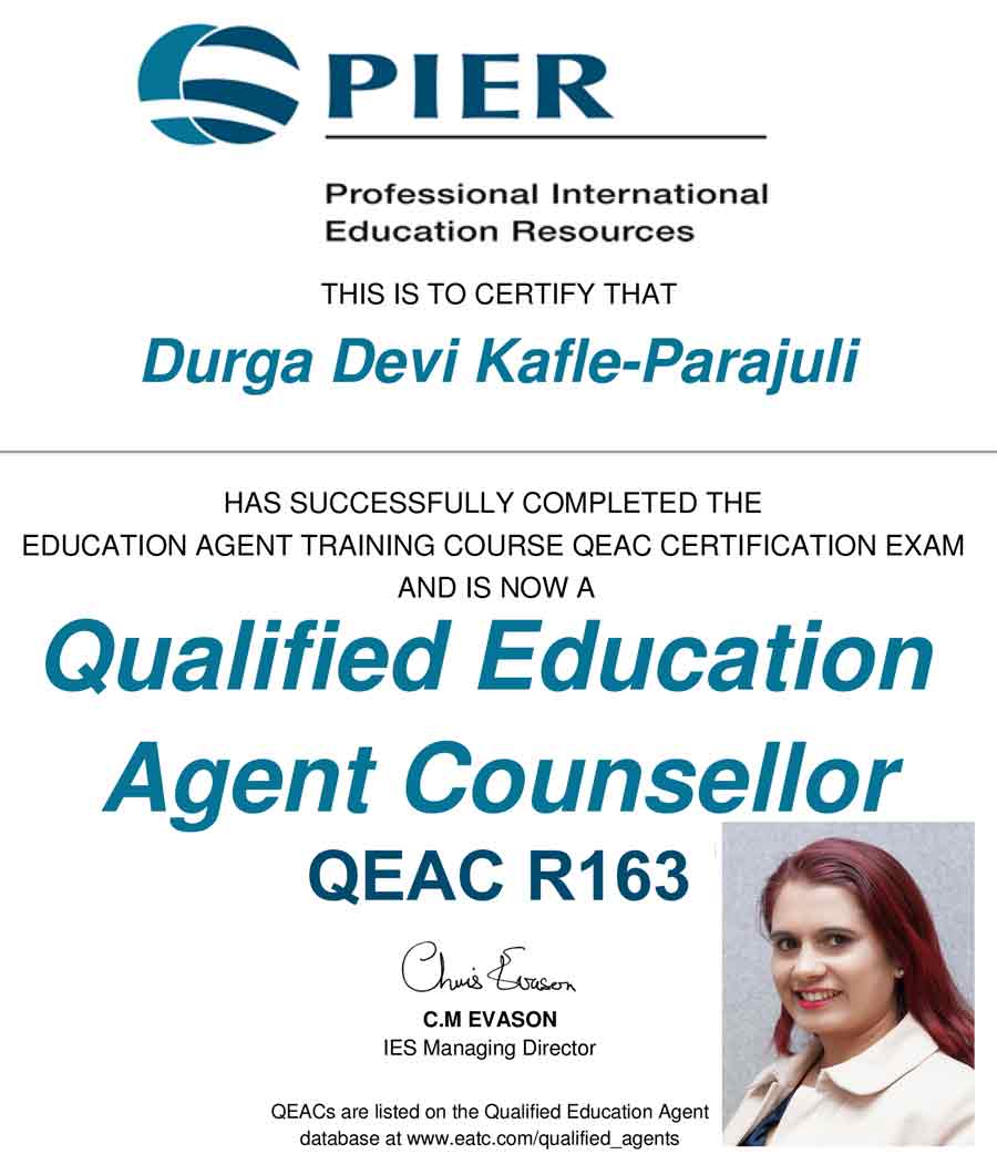 Qualified Education Agent Counsellor